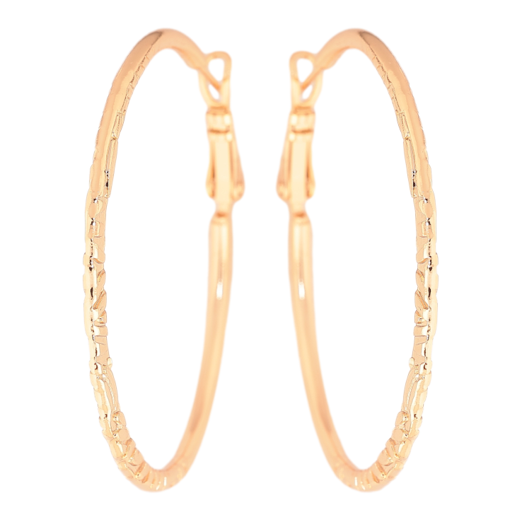 Сережки Xuping колір позолота 18K кільця (конго) декоративний візерунок ø 4.5см фото №2