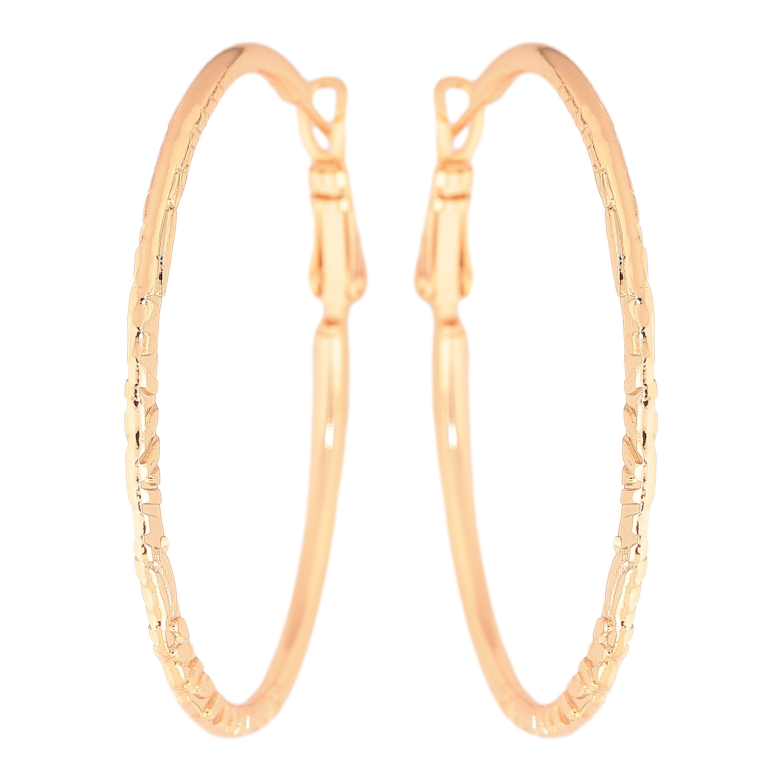 Серьги Xuping цвет позолота 18K кольца (конго) декоративный узор ø 4.5см фото №1