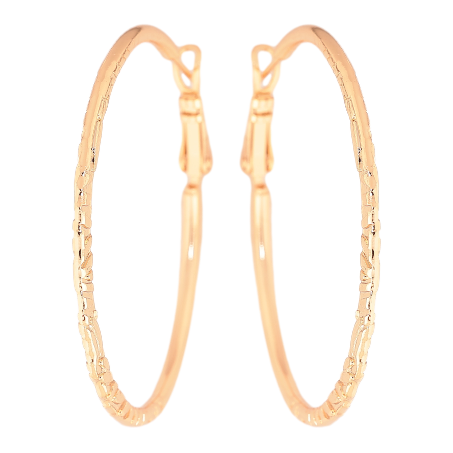 Сережки Xuping колір позолота 18K кільця (конго) декоративний візерунок ø 4.5см фото №1