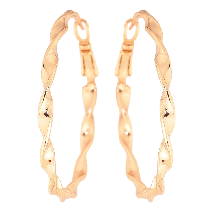 Серьги Xuping цвет позолота 18K кольца (конго) декоративный узор ø 4см фото №24