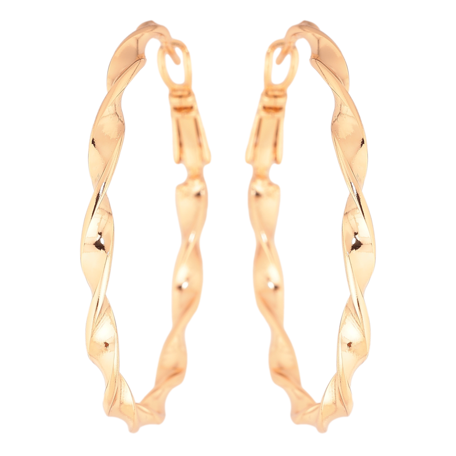 Серьги Xuping цвет позолота 18K кольца (конго) декоративный узор ø 4см фото №1