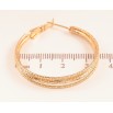 Сережки Xuping колір позолота 18K кільця (конго) декоративний візерунок ø 3.5см фото №2