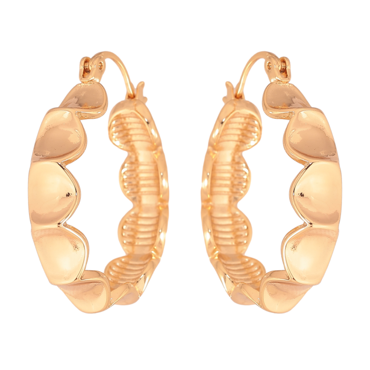 Сережки Xuping колір Позолота 18K кільця (конго) "Декоративний візерунок" ø 2.5см фото №13 Сережки Xuping колір Позолота 18K кільця (конго) "Декоративний візерунок" ø 2.5см фото №13