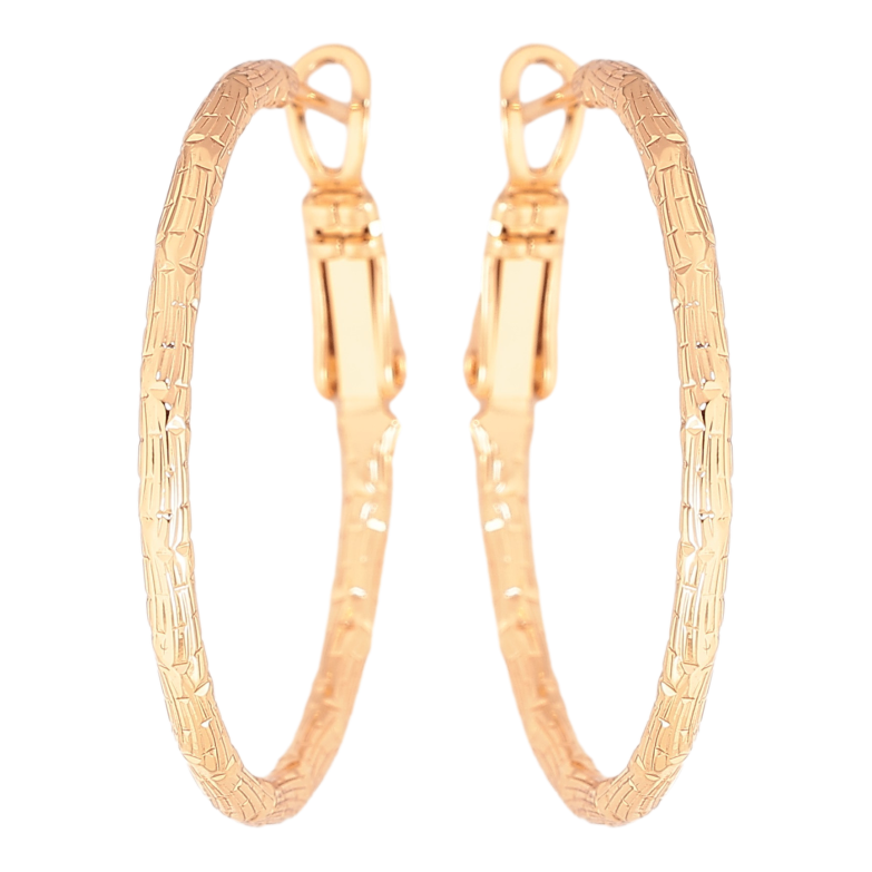 Серьги Xuping цвет Позолота 18K кольца (конго) "Декоративный узор" ø 3см фото №1 Серьги Xuping цвет Позолота 18K кольца (конго) "Декоративный узор" ø 3см фото №1