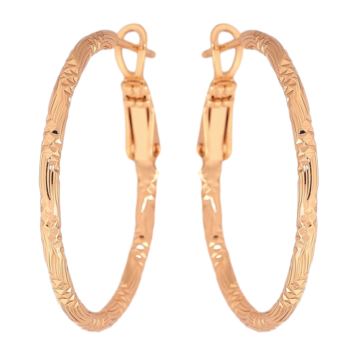 Сережки Xuping колір Позолота 18K кільця (конго) "Декоративний візерунок" ø 3см фото №17 Сережки Xuping колір Позолота 18K кільця (конго) "Декоративний візерунок" ø 3см фото №17