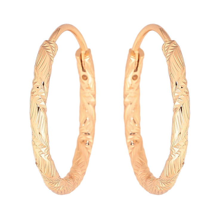 Сережки Xuping колір Позолота 18K кільця (конго) "Декоративний візерунок" ø 2см фото №15 Сережки Xuping колір Позолота 18K кільця (конго) "Декоративний візерунок" ø 2см фото №15