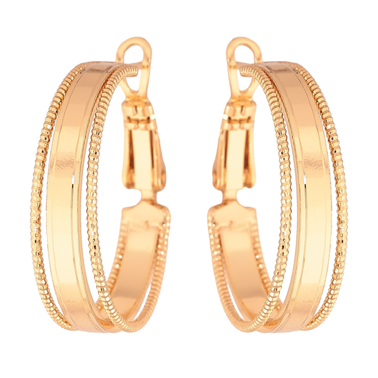 Сережки Xuping колір Позолота 18K кільця (конго) "Декоративний візерунок" ø 2.5см фото №11 Сережки Xuping колір Позолота 18K кільця (конго) "Декоративний візерунок" ø 2.5см фото №11