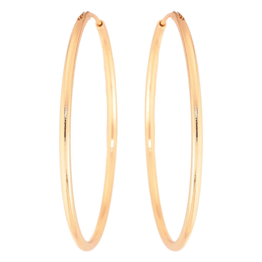 Сережки Xuping колір Позолота 18K кільця (конго) "Декоративний візерунок" ø 4.8см фото №1