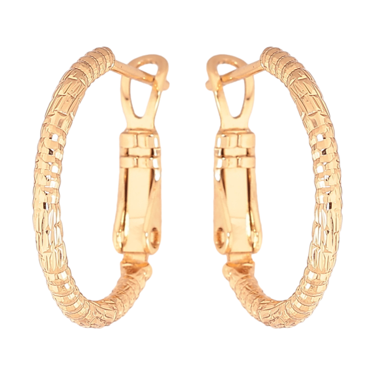 Сережки Xuping колір Позолота 18K кільця (конго) "Декоративний візерунок" ø 2см фото №20 Сережки Xuping колір Позолота 18K кільця (конго) "Декоративний візерунок" ø 2см фото №20