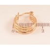 Сережки Xuping колір Позолота 18K кільця (конго) "Потрійні з візерунком" ø 1.5см фото №2 Сережки Xuping колір Позолота 18K кільця (конго) "Потрійні з візерунком" ø 1.5см фото №2