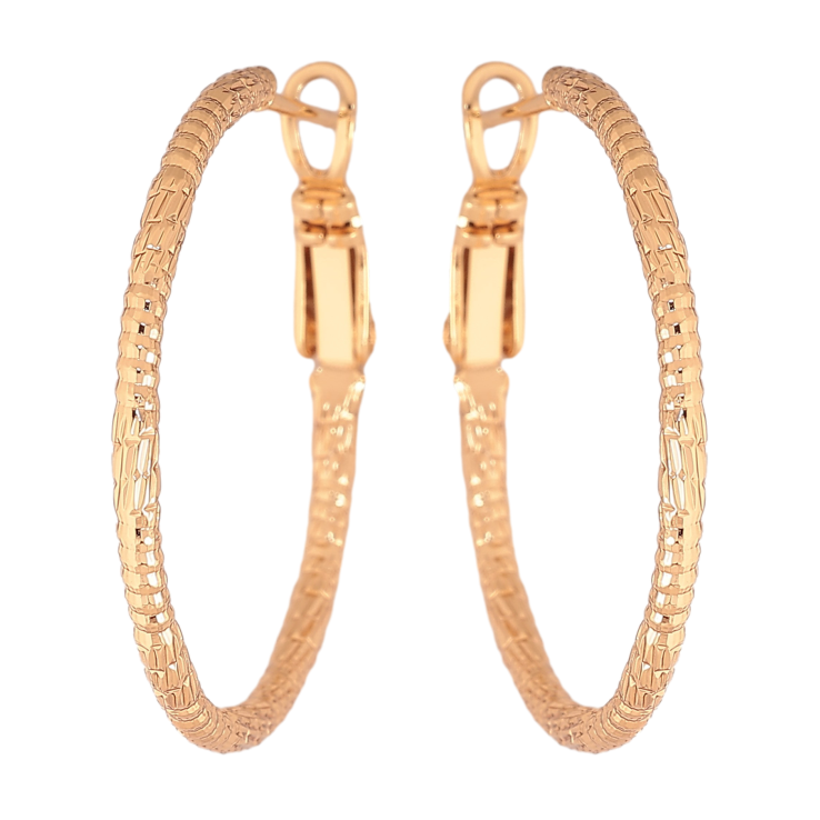 Сережки Xuping колір Позолота 18K кільця (конго) "Декоративний візерунок" ø 3см фото №18 Сережки Xuping колір Позолота 18K кільця (конго) "Декоративний візерунок" ø 3см фото №18