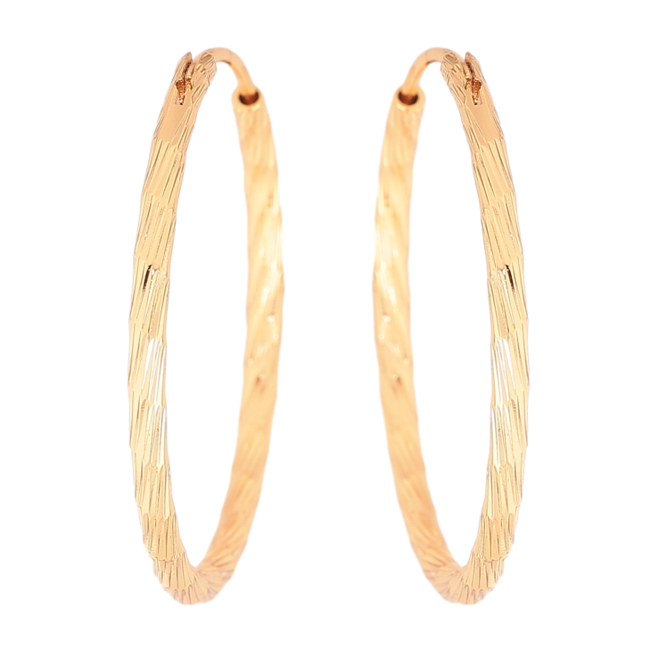 Сережки Xuping колір Позолота 18K кільця (конго) "Декоративний візерунок" ø 3см фото №21 Сережки Xuping колір Позолота 18K кільця (конго) "Декоративний візерунок" ø 3см фото №21