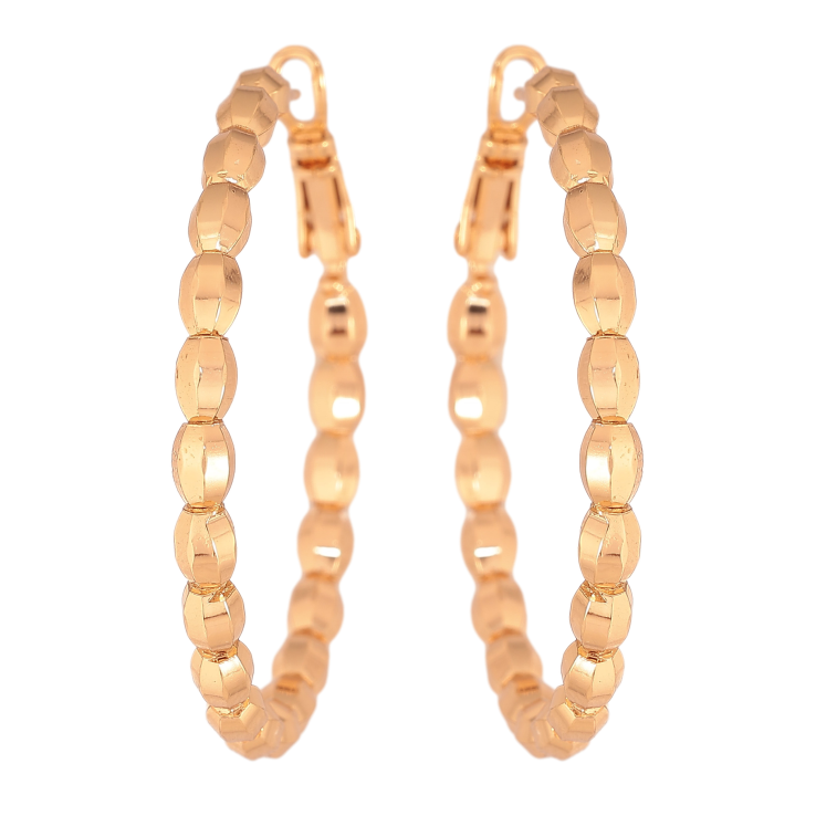 Сережки Xuping колір Позолота 18K кільця (конго) "Декоративний візерунок" ø 4см фото №21 Сережки Xuping колір Позолота 18K кільця (конго) "Декоративний візерунок" ø 4см фото №21