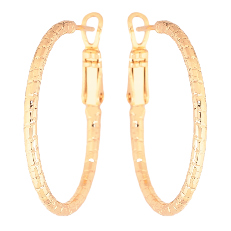 Сережки Xuping колір Позолота 18K кільця (конго) "Декоративний візерунок" ø 3см фото №23 Сережки Xuping колір Позолота 18K кільця (конго) "Декоративний візерунок" ø 3см фото №23