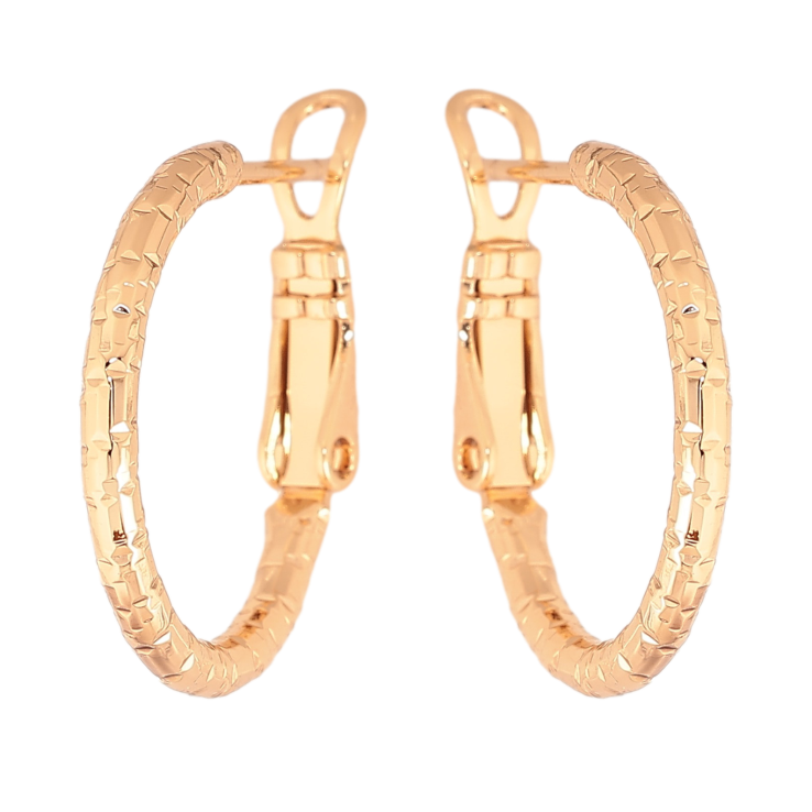 Сережки Xuping колір Позолота 18K кільця (конго) "Декоративний візерунок" ø 2см фото №21 Сережки Xuping колір Позолота 18K кільця (конго) "Декоративний візерунок" ø 2см фото №21