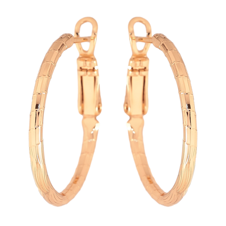 Сережки Xuping колір Позолота 18K кільця (конго) "Декоративний візерунок" ø 2.5см фото №25 Сережки Xuping колір Позолота 18K кільця (конго) "Декоративний візерунок" ø 2.5см фото №25