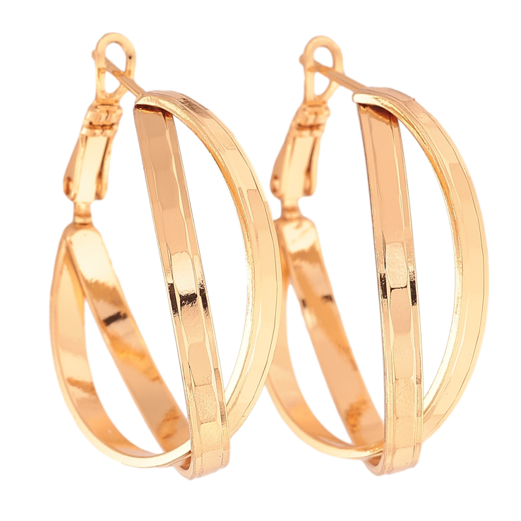 Сережки Xuping колір Позолота 18K кільця (конго) "Декоративний візерунок" ø 3см фото №20 Сережки Xuping колір Позолота 18K кільця (конго) "Декоративний візерунок" ø 3см фото №20