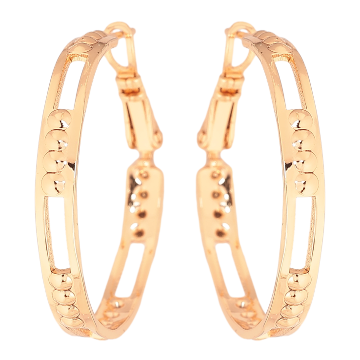 Сережки Xuping колір Позолота 18K кільця (конго) "Декоративний візерунок" ø 3см фото №15 Сережки Xuping колір Позолота 18K кільця (конго) "Декоративний візерунок" ø 3см фото №15