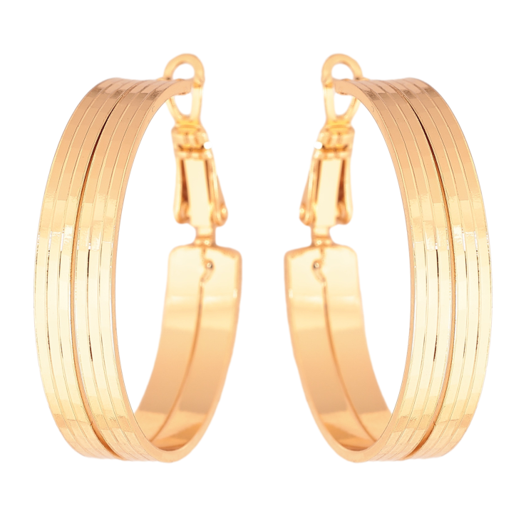 Сережки Xuping колір Позолота 18K кільця (конго) "Декоративний візерунок" ø 3см фото №17 Сережки Xuping колір Позолота 18K кільця (конго) "Декоративний візерунок" ø 3см фото №17