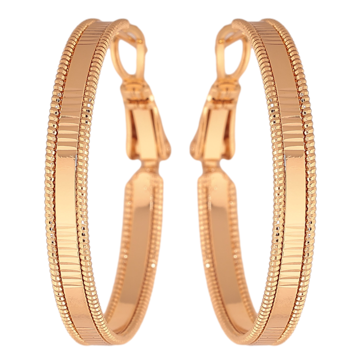 Сережки Xuping колір Позолота 18K кільця (конго) "Декоративний візерунок" ø 3см фото №22 Сережки Xuping колір Позолота 18K кільця (конго) "Декоративний візерунок" ø 3см фото №22