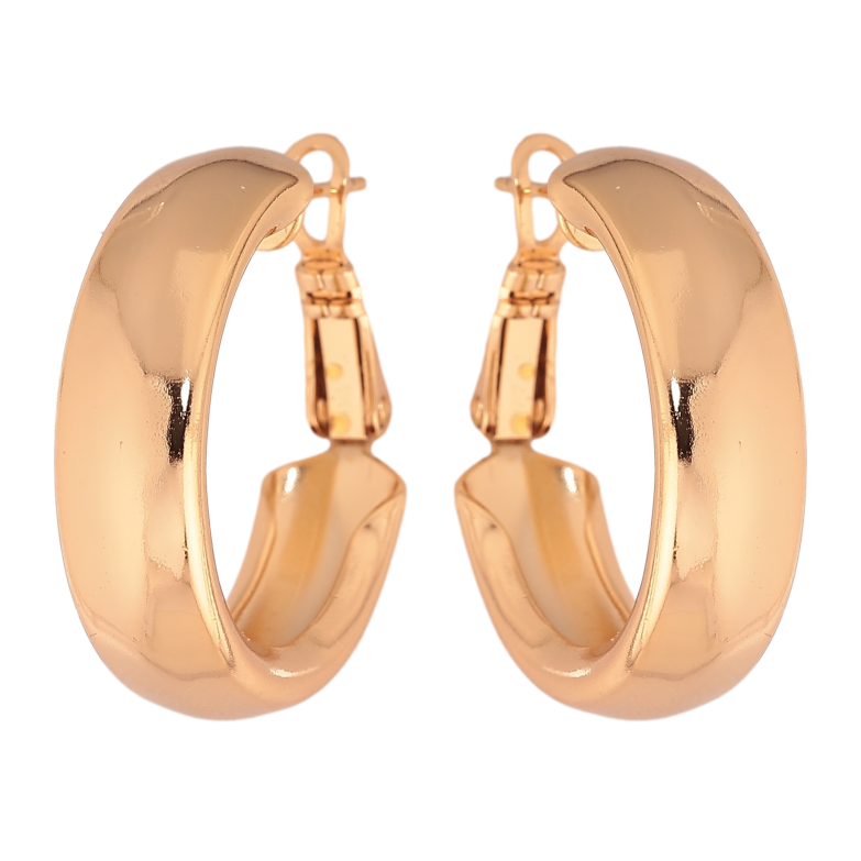 Сережки Xuping колір Позолота 18K кільця (конго) "Широкі кільця" ø 2.5см фото №1