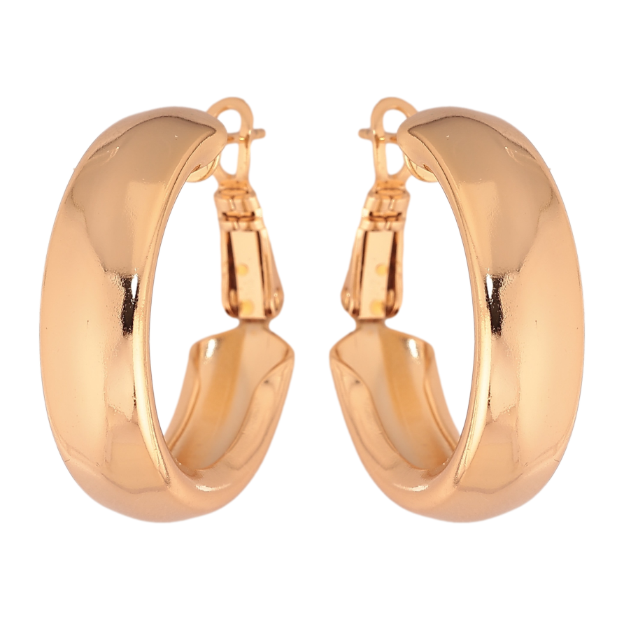 Сережки Xuping колір Позолота 18K кільця (конго) "Широкі кільця" ø 2.5см фото №1