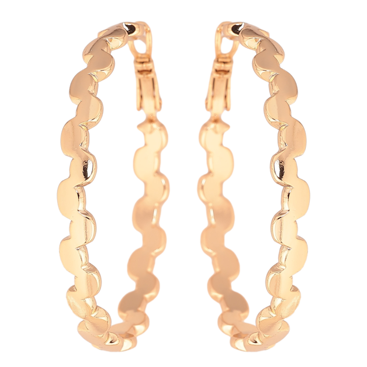 Сережки Xuping колір Позолота 18K кільця (конго) "Декоративний візерунок" ø 4.5см фото №7 Сережки Xuping колір Позолота 18K кільця (конго) "Декоративний візерунок" ø 4.5см фото №7