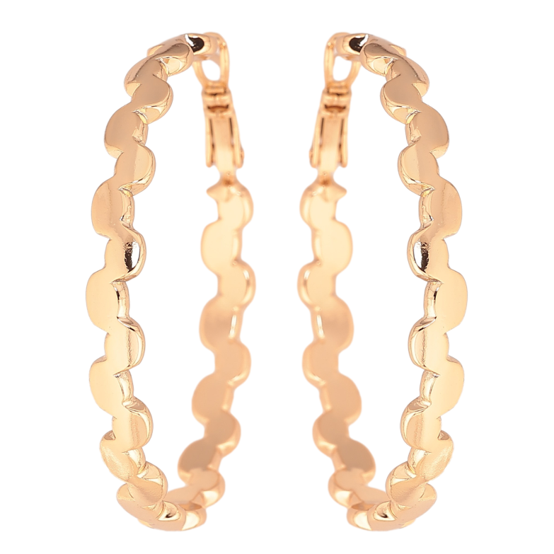 Сережки Xuping колір Позолота 18K кільця (конго) "Декоративний візерунок" ø 4.5см фото №14