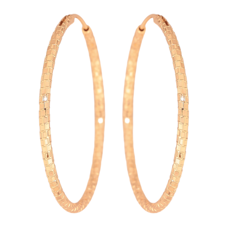 Серьги Xuping цвет Позолота 18K кольца (конго) "Декоративный узор" ø 4см фото №1