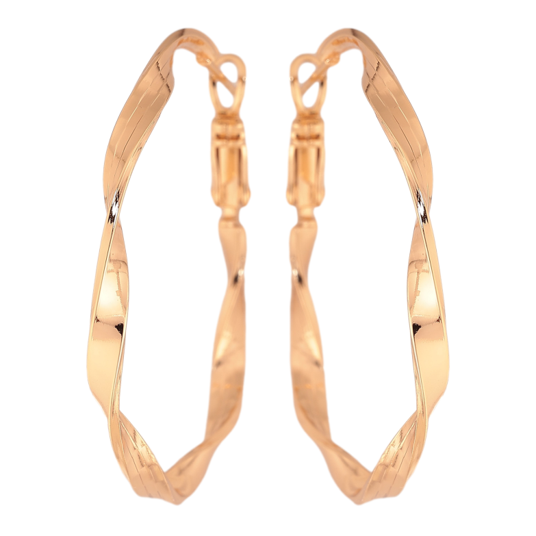 Сережки Xuping колір Позолота 18K кільця (конго) "Декоративний візерунок" ø 4см фото №15