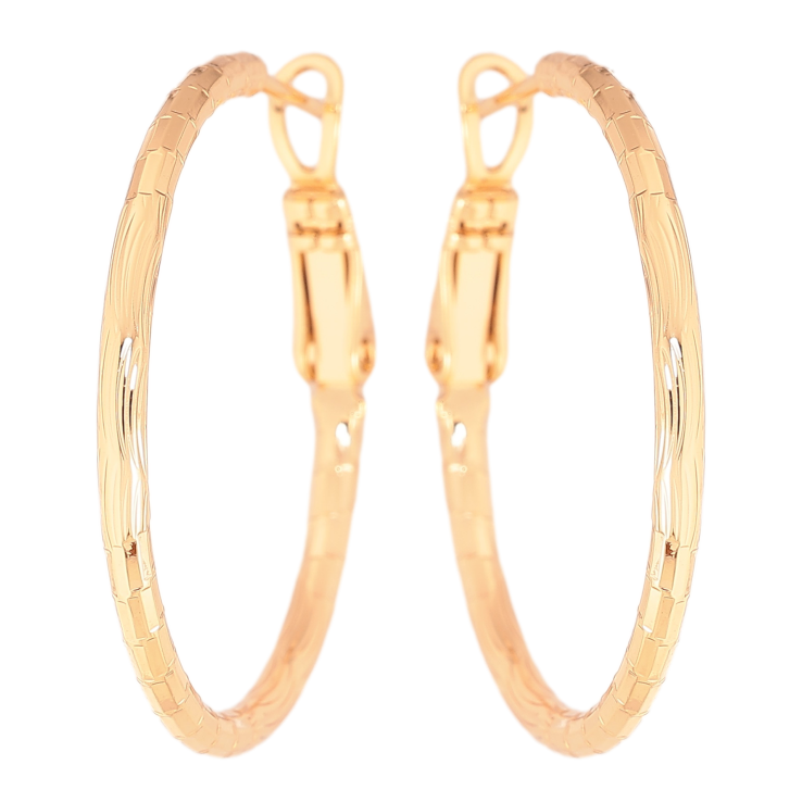 Сережки Xuping колір Позолота 18K кільця (конго) "Декоративний візерунок" ø 3см фото №19 Сережки Xuping колір Позолота 18K кільця (конго) "Декоративний візерунок" ø 3см фото №19