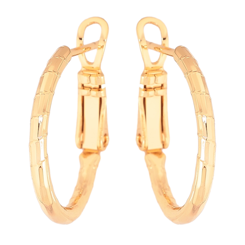 Сережки Xuping колір Позолота 18K кільця (конго) "Декоративний візерунок" ø 2см фото №23