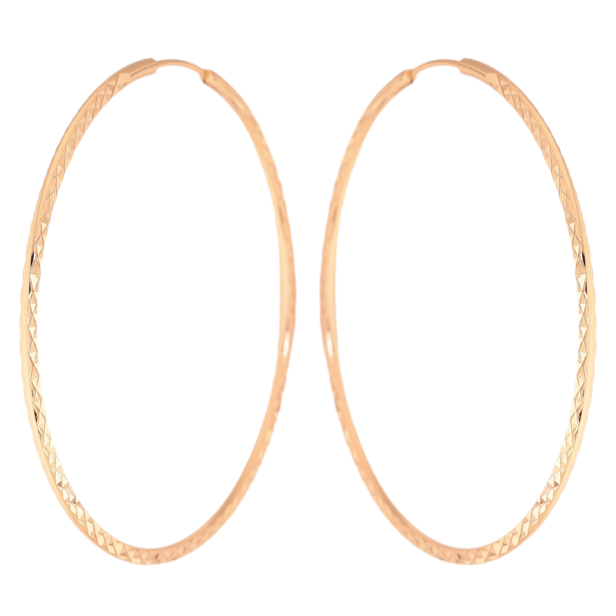 Сережки Xuping колір Позолота 18K кільця (конго) "Декоративний візерунок" ø 6.5см фото №1