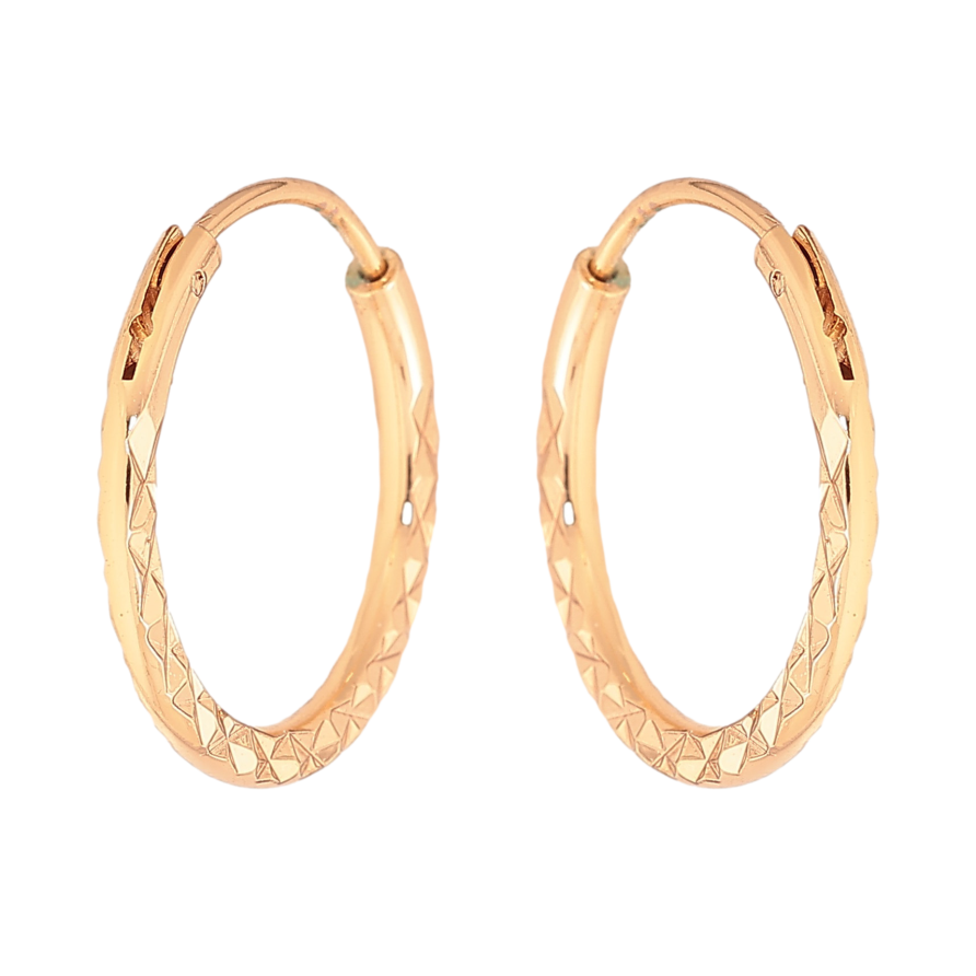 Серьги Xuping цвет Позолота 18K кольца (конго) "Декоративный узор" ø 2см фото №1