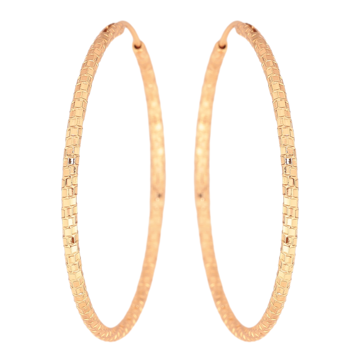 Сережки Xuping колір Позолота 18K кільця (конго) "Декоративний візерунок" ø 4.7см фото №2