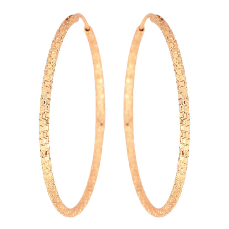 Сережки Xuping колір Позолота 18K кільця (конго) "Декоративний візерунок" ø 4.7см фото №1