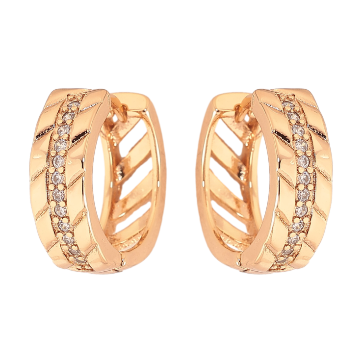 Сережки Xuping колір Позолота 18К кільця "Візерунок з кристалами" фото №25 Сережки Xuping колір Позолота 18К кільця "Візерунок з кристалами" фото №25