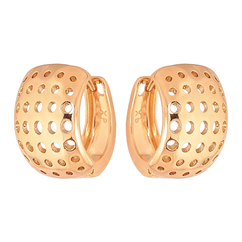 Серьги Xuping цвет Позолота 18К колечки "Декоративный узор" фото №1