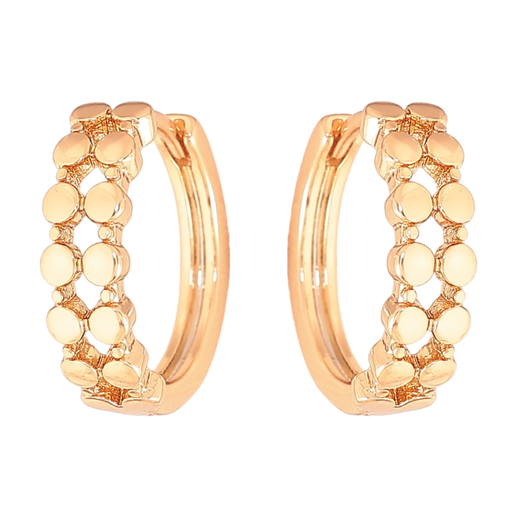 Серьги Xuping цвет Позолота 18К колечки "Декоративный узор" фото №4