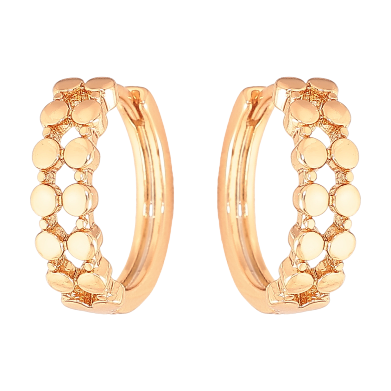 Серьги Xuping цвет Позолота 18К колечки "Декоративный узор" фото №1