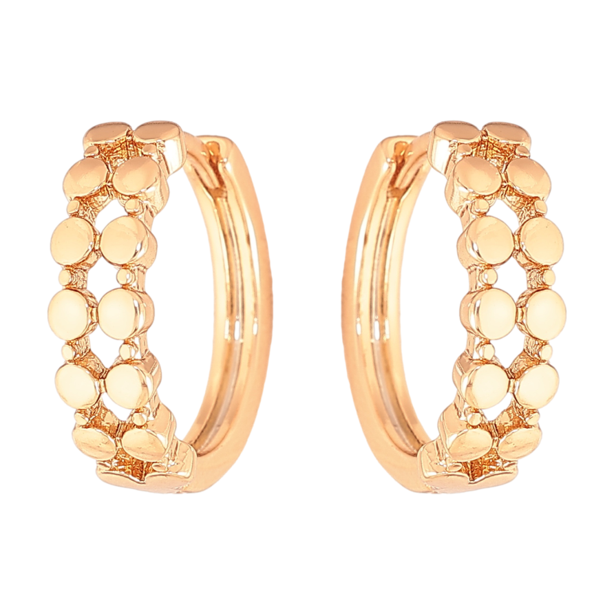 Серьги Xuping цвет Позолота 18К колечки "Декоративный узор" фото №1