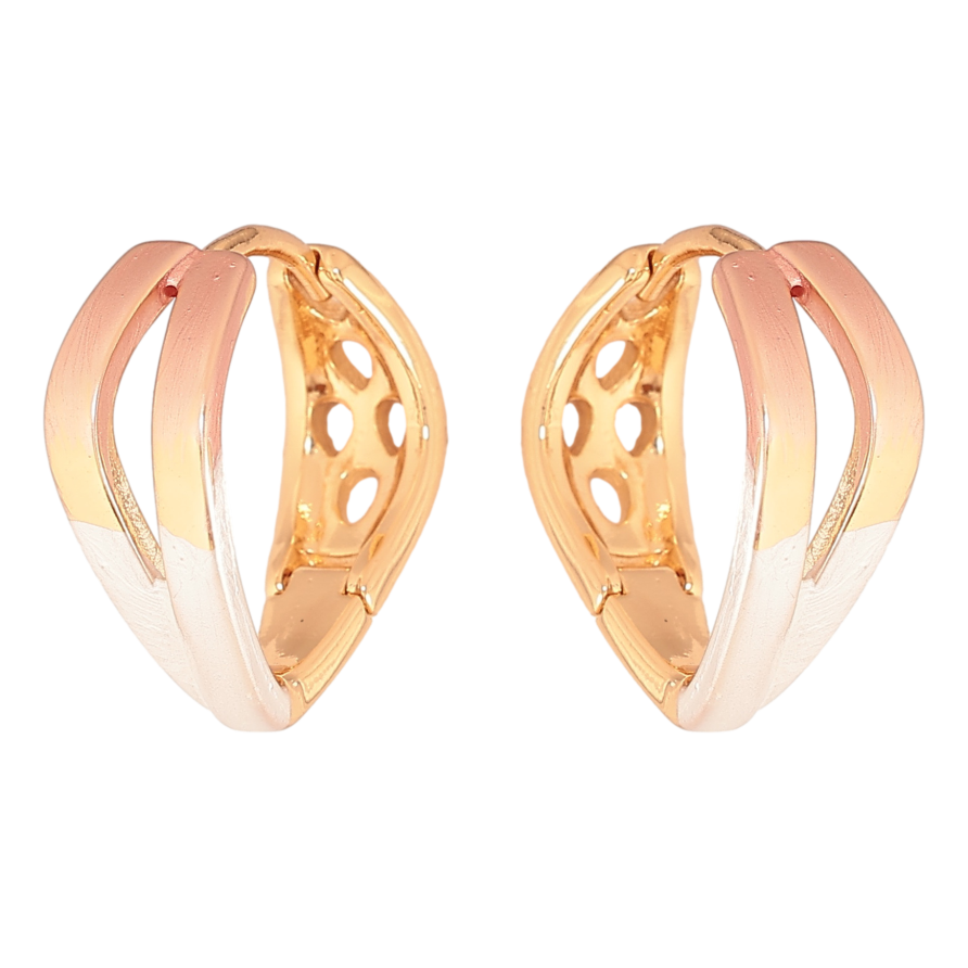 Серьги Xuping цвет Позолота 18К колечки "Покраска эмалью" фото №1