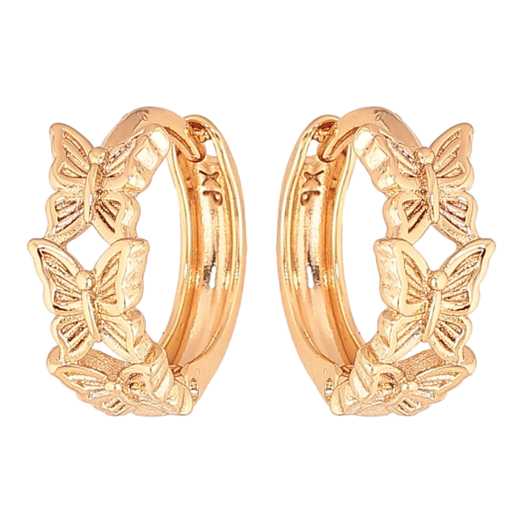 Сережки Xuping колір Позолота 18K колечка "Метелики" фото №13