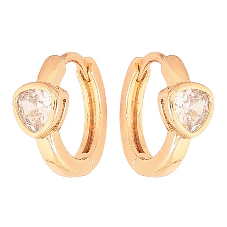 Сережки Xuping колір Позолота 18K колечка "Візерунок з кристалами" фото №1