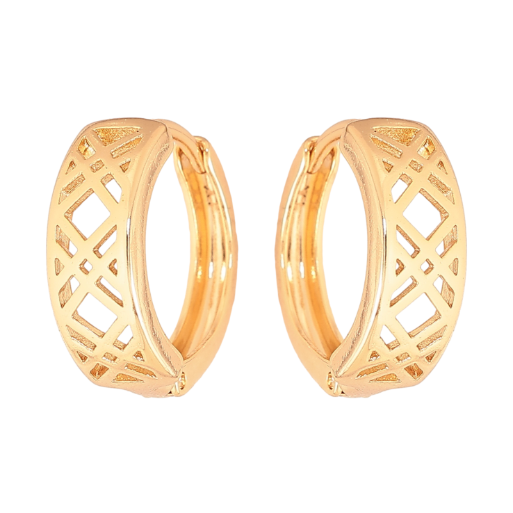 Серьги Xuping цвет Позолота 18К колечки "Декоративный узор" фото №16