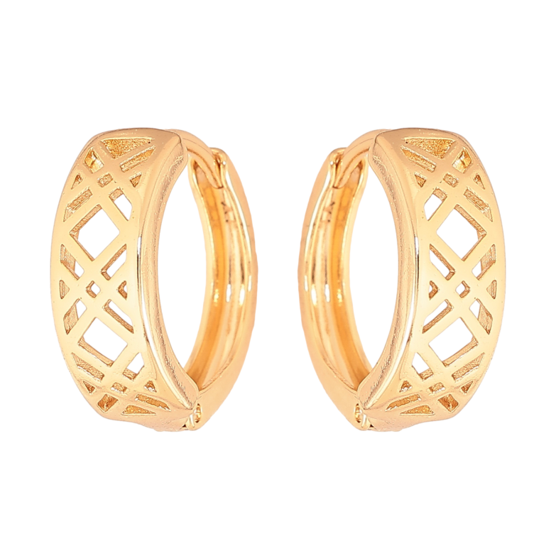 Серьги Xuping цвет Позолота 18К колечки "Декоративный узор" фото №2