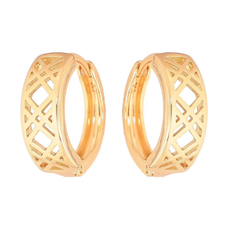 Серьги Xuping цвет Позолота 18К колечки "Декоративный узор" фото №1