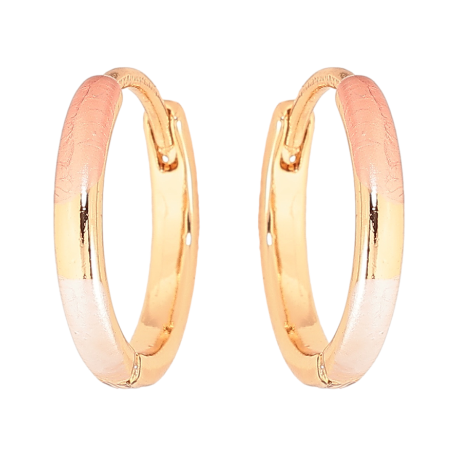 Сережки Xuping колір Позолота 18К колечка "Візерунок емаллю" фото №1 Сережки Xuping колір Позолота 18К колечка "Візерунок емаллю" фото №1