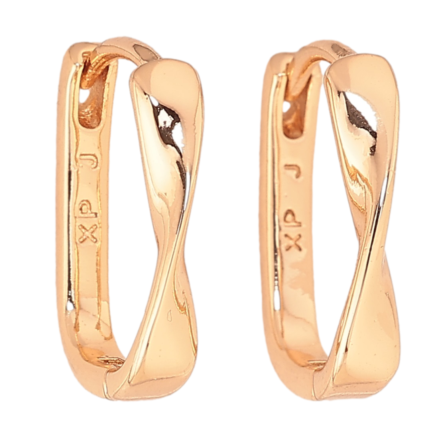 Сережки Xuping колір Позолота 18К колечка "Декоративний візерунок" фото №1