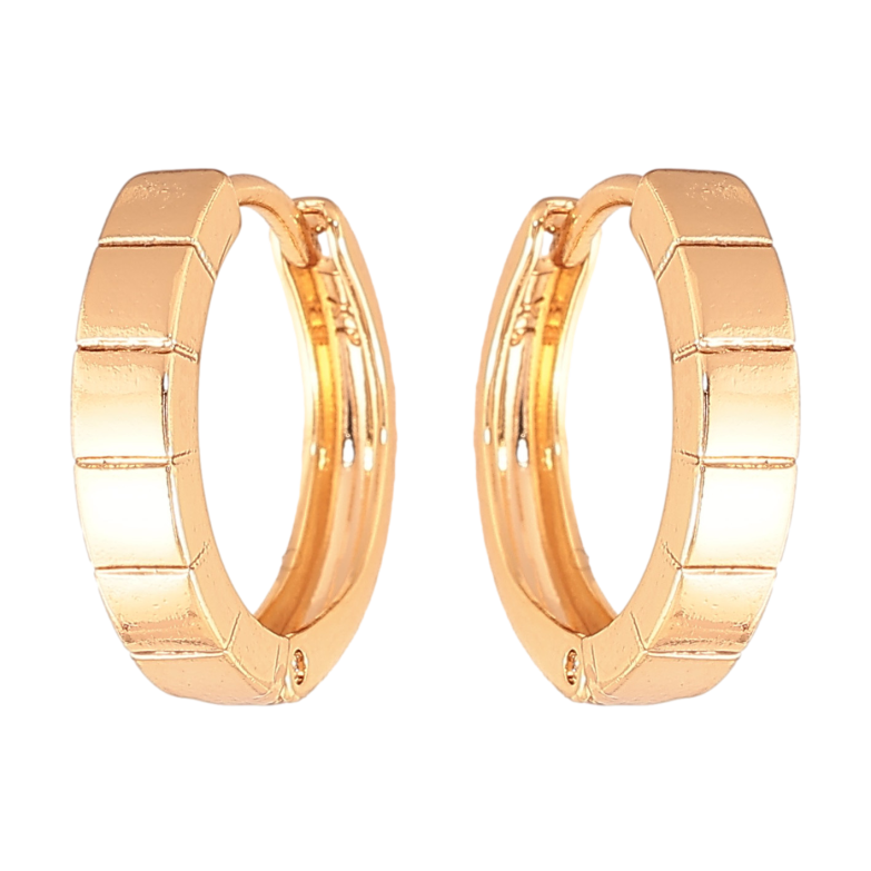 Сережки Xuping колір Позолота 18K колечка "Декоративний візерунок" фото №6